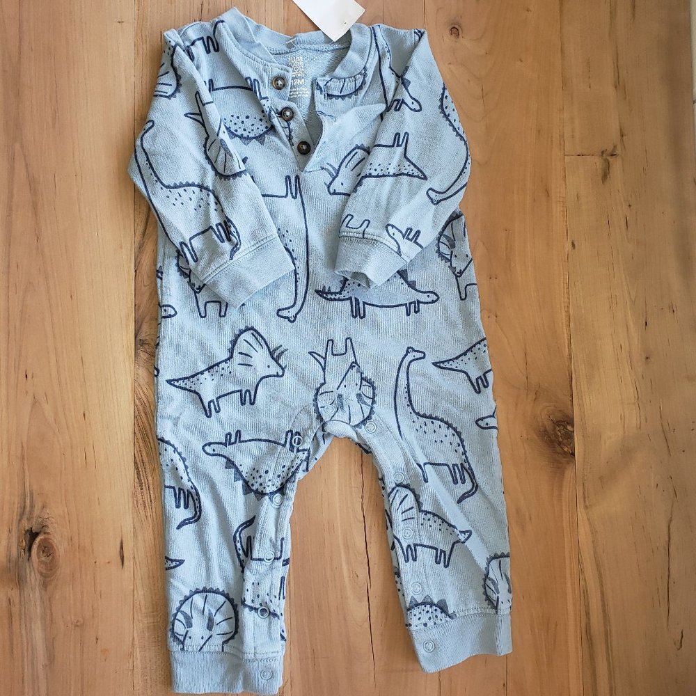 Baby Boys Blue Dino Romper
